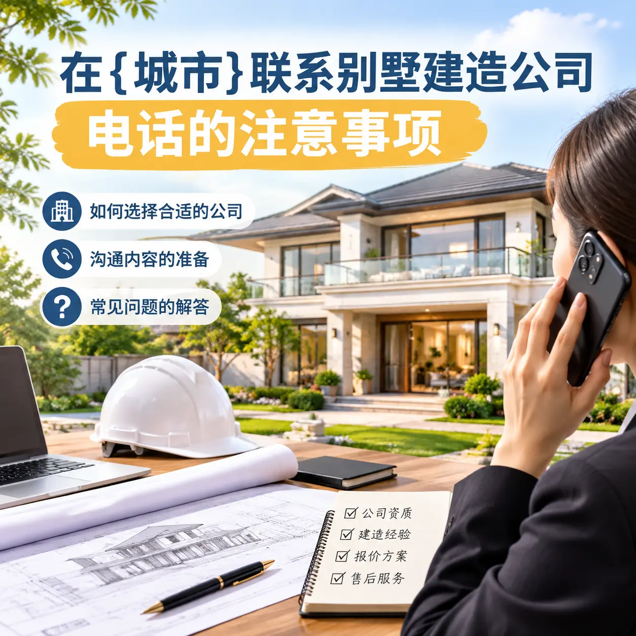 在施秉联系别墅建造公司电话的注意事项